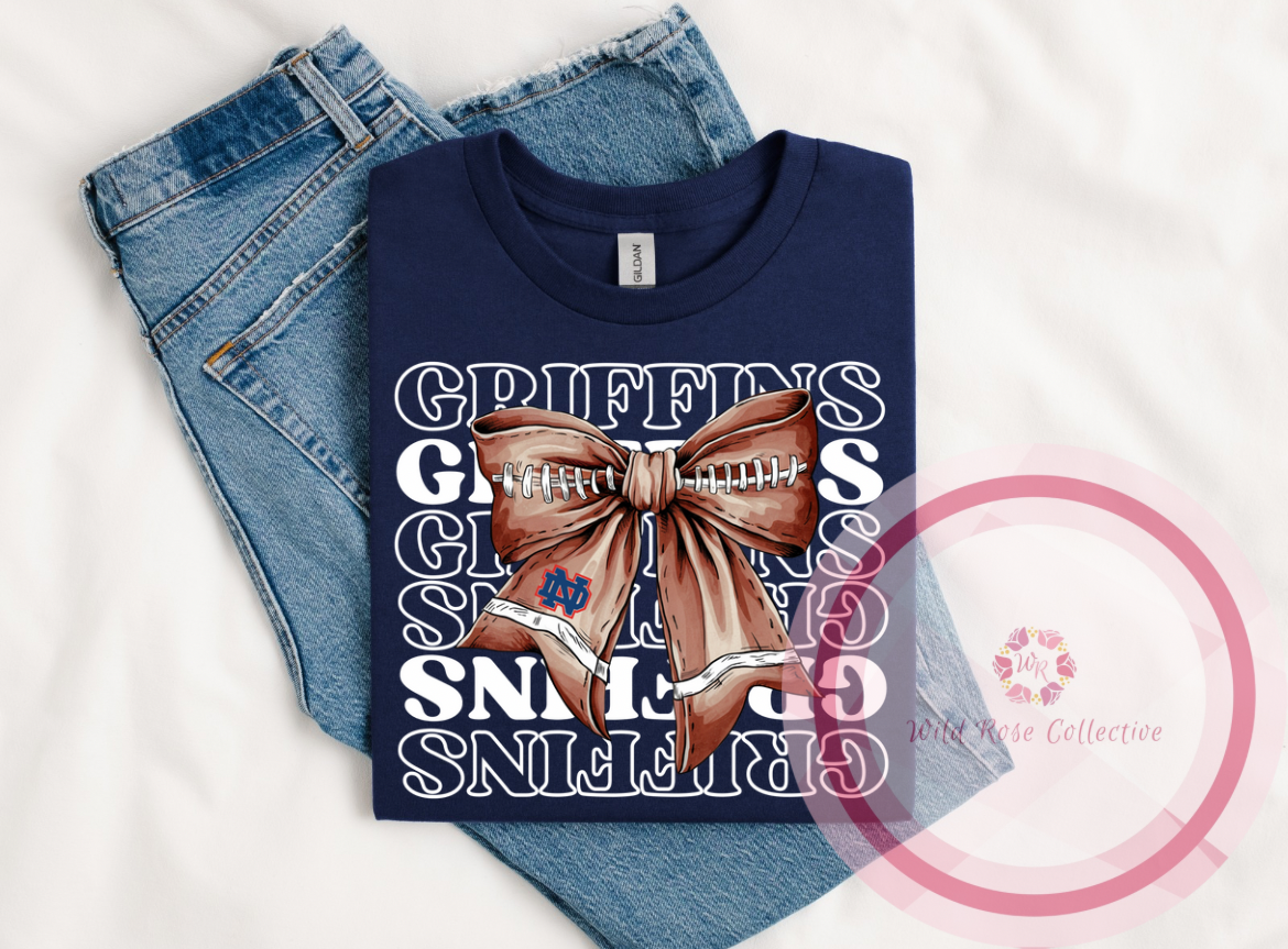 Griffins Football Bow Tshirt