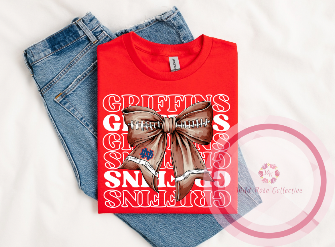 Griffins Football Bow Tshirt
