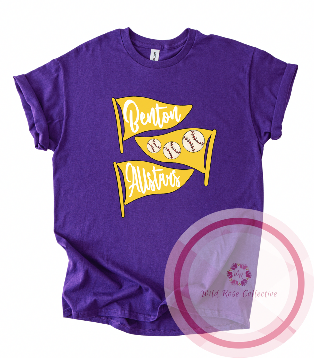 Benton Allstars Pennant Flag Cotton Tshirt