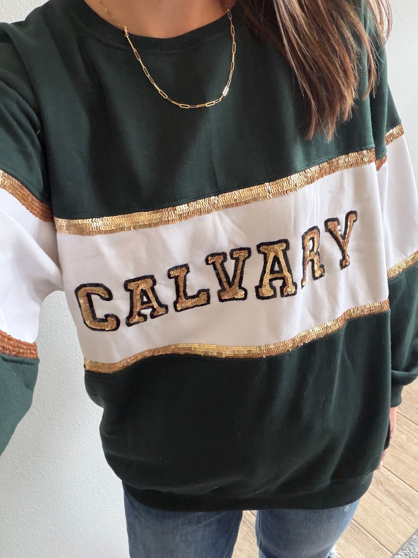 *PREORDER* Cope Sequin Color Block Sweatshirt
