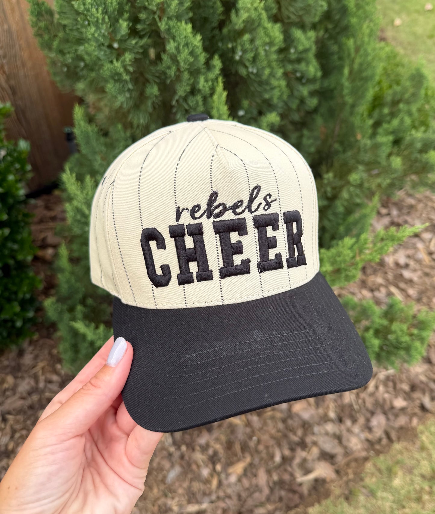 Two Tone Pinstripe Canvas Trucker Hat