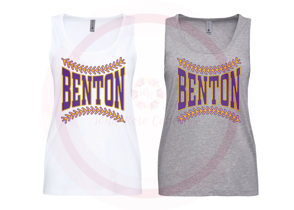 Benton Baseball Laces Cotton Tank Top