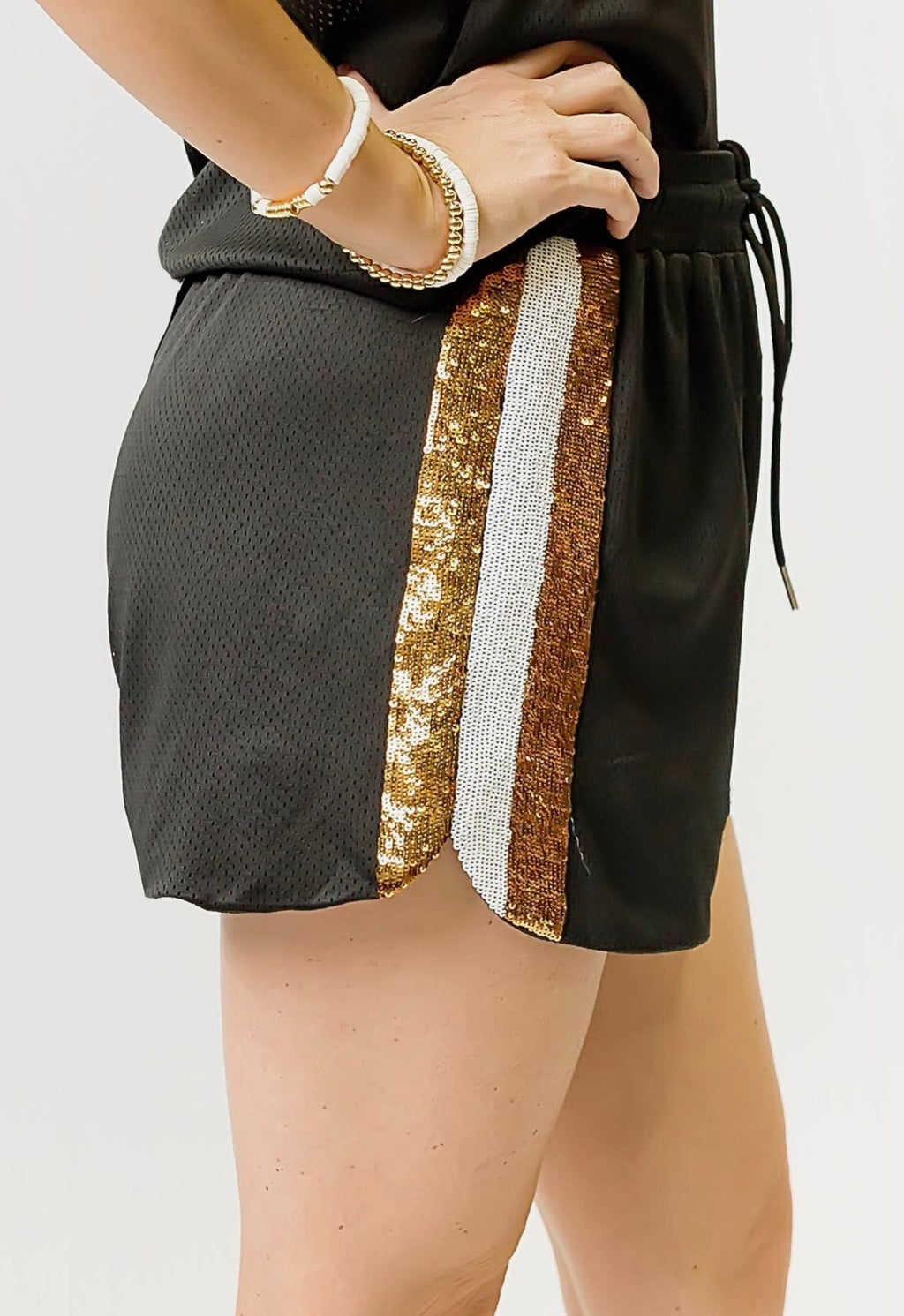 Black & Gold Sequin Shorts