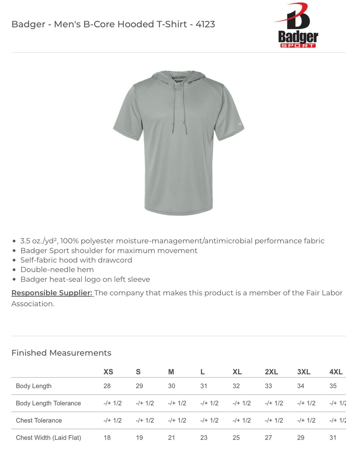 Benton Softball Performance Hooded Short Sleeve Tshirt