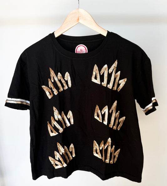Gold Culture Logo Sequin Tee