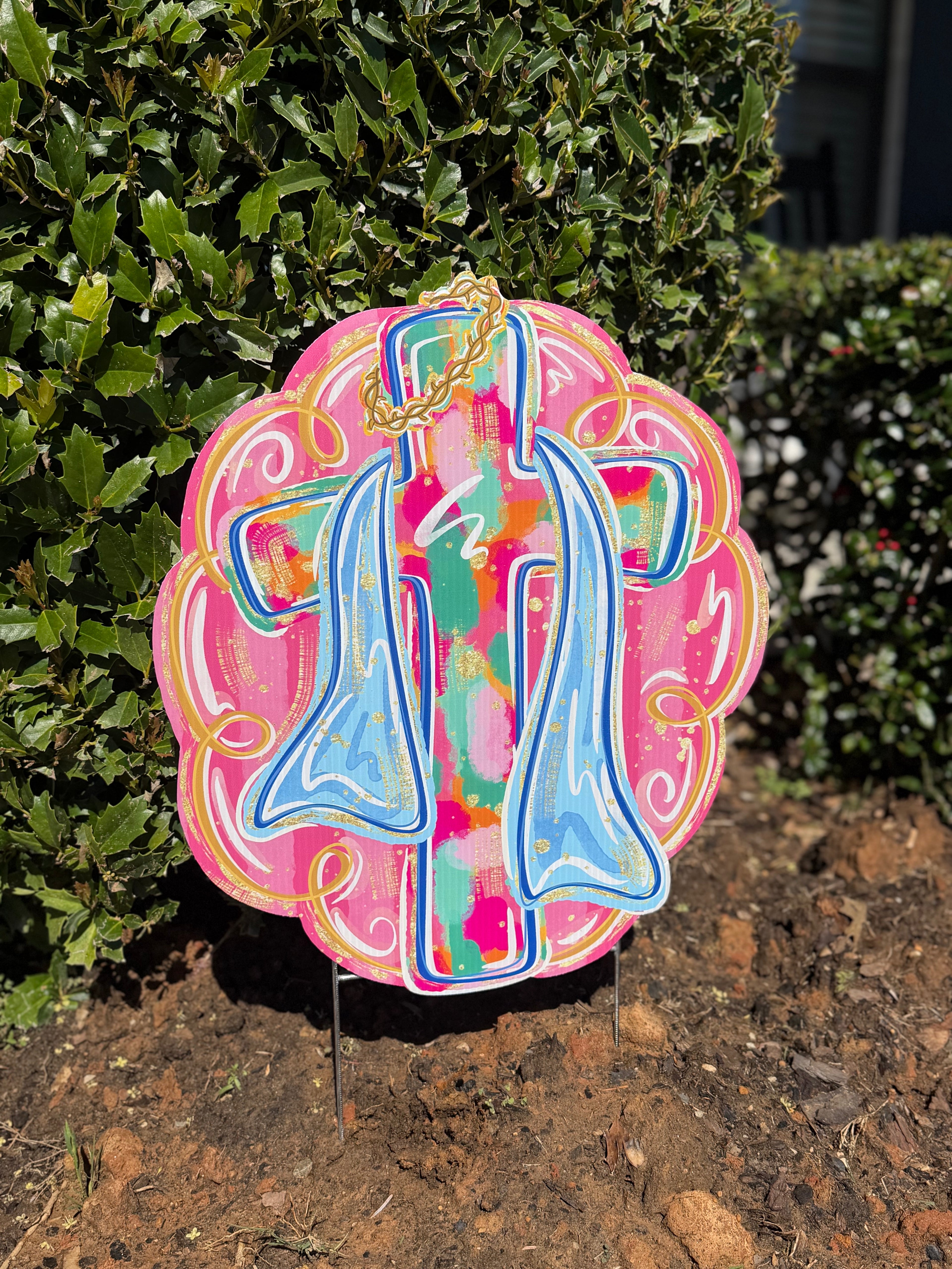 Easter Cross Yard Sign