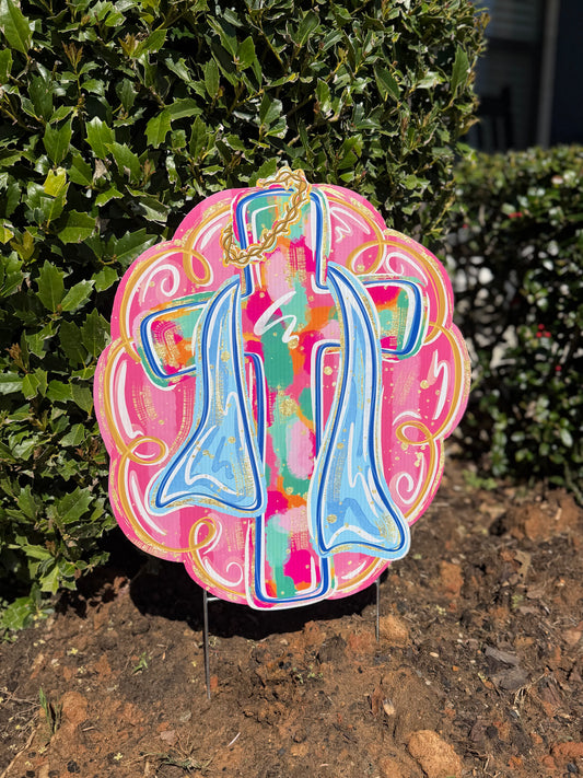 Easter Cross Yard Sign