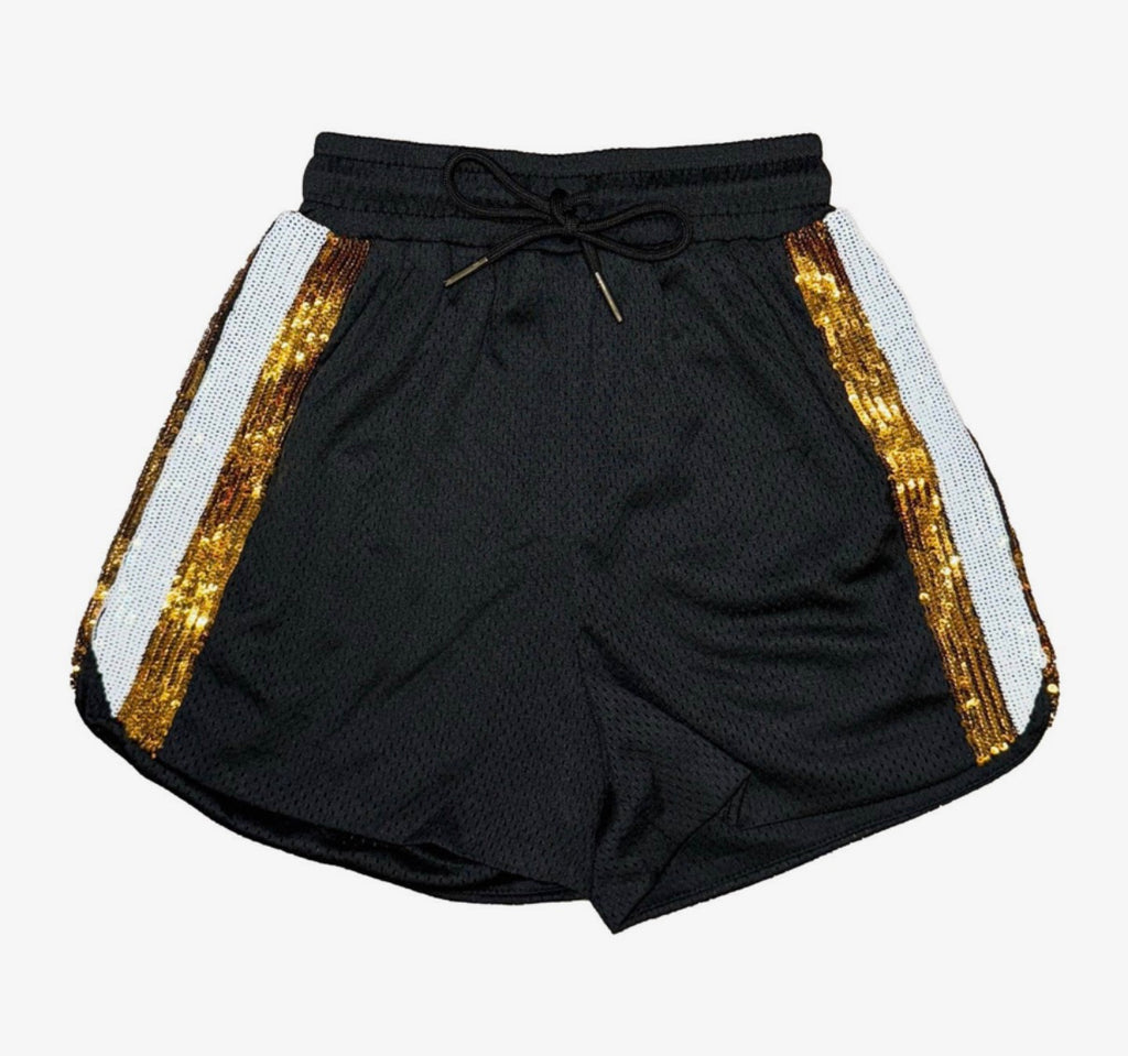 Black & Gold Sequin Shorts