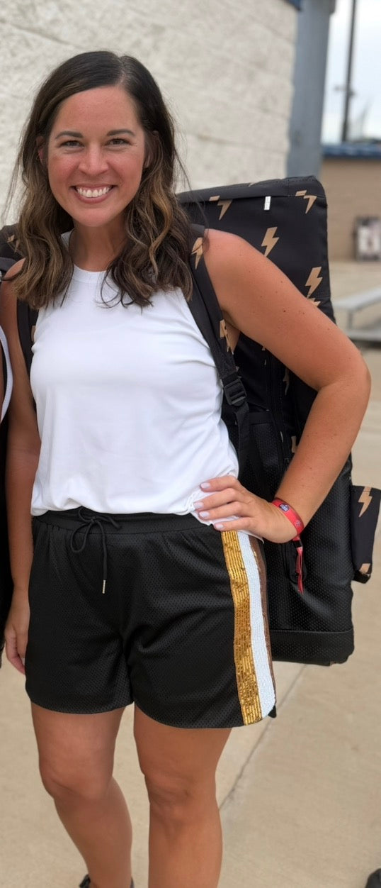 Black & Gold Sequin Shorts
