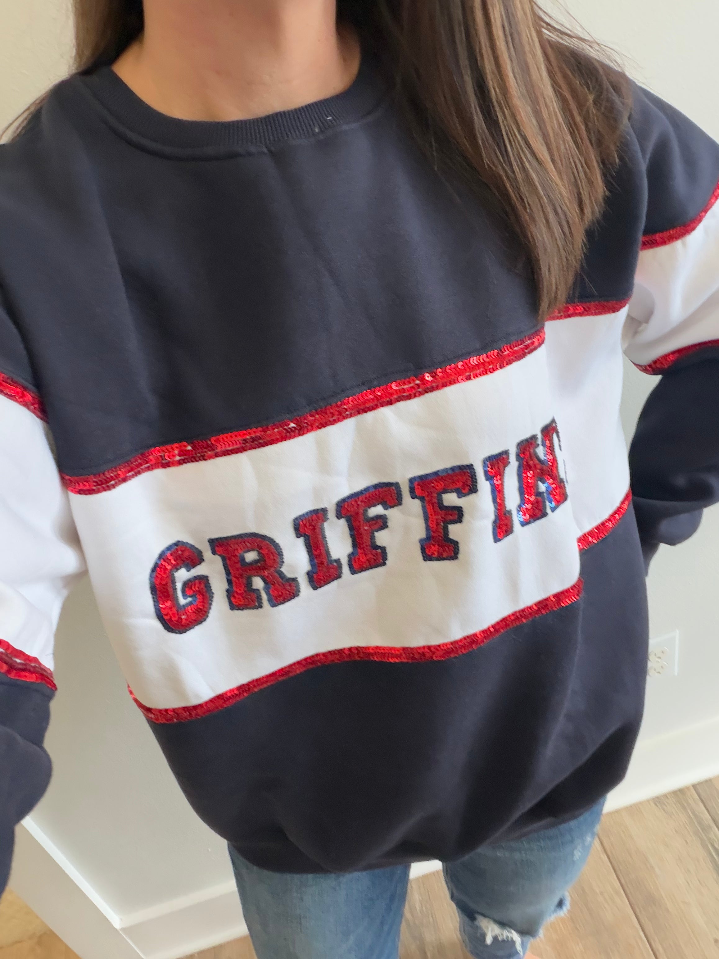 Griffins Color Block Sequin Sweatshirt