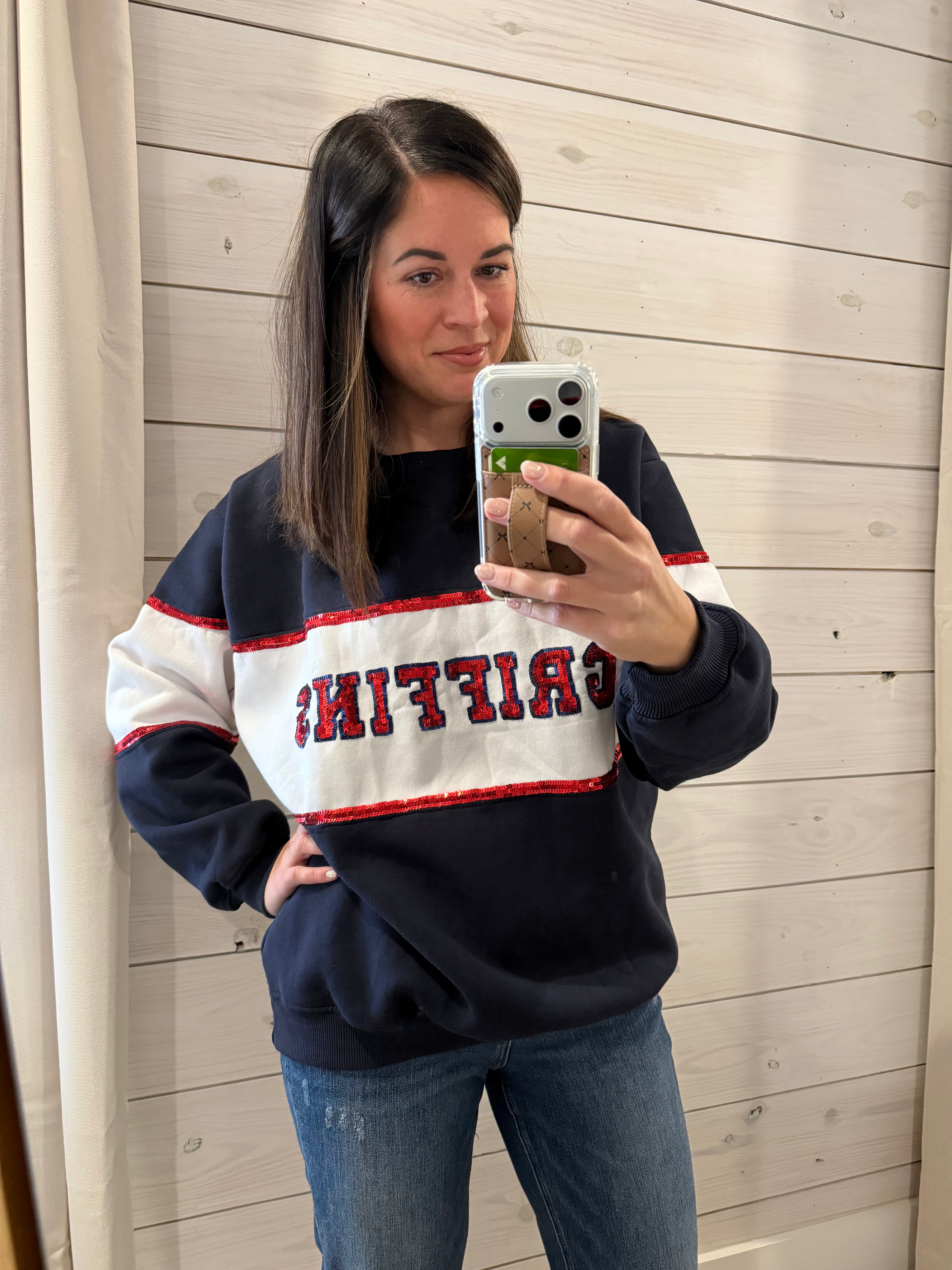 Griffins Color Block Sequin Sweatshirt