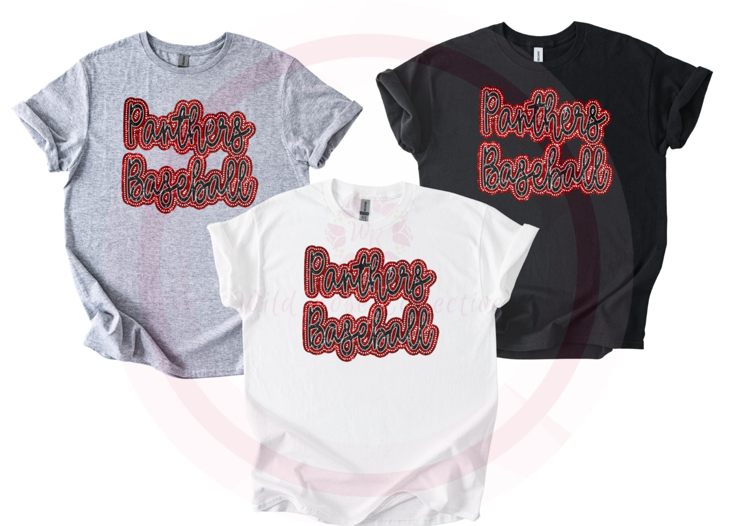 Dotted Glitter Panthers Baseball Tshirt