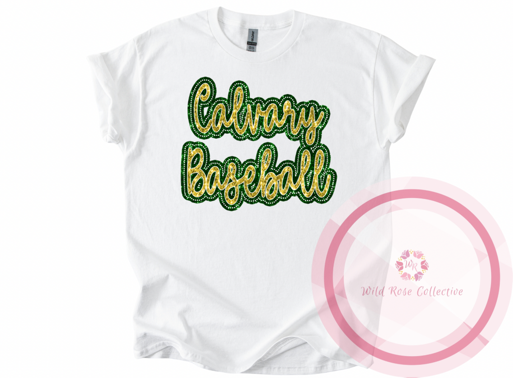Dotted Glitter Calvary Baseball Tshirt
