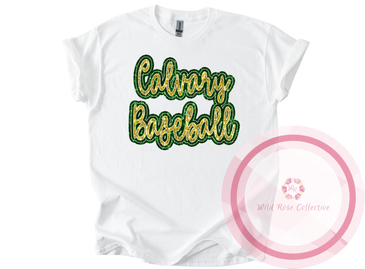 Dotted Glitter Calvary Baseball Tshirt