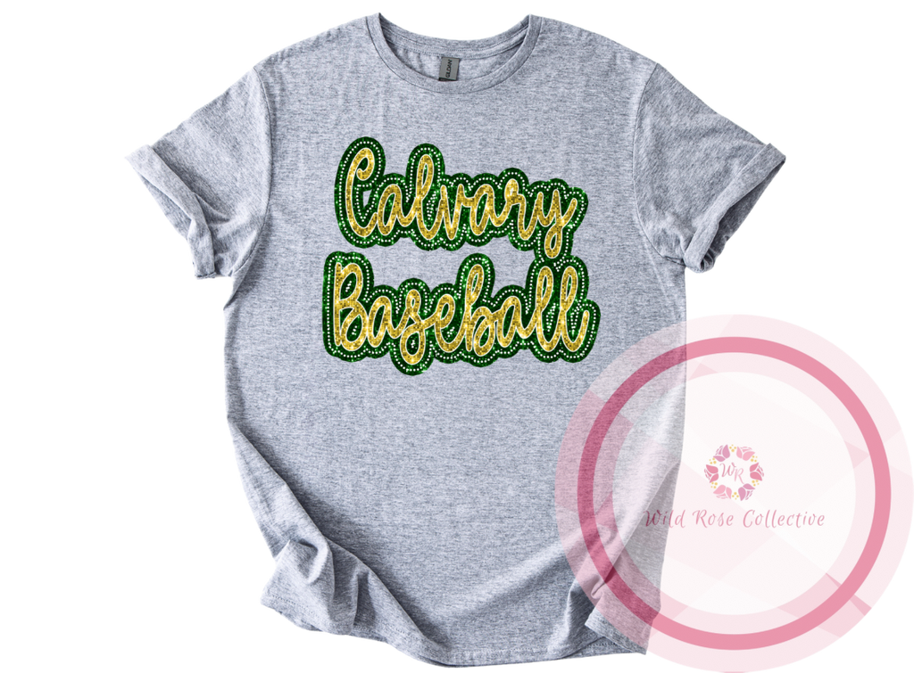 Dotted Glitter Calvary Baseball Tshirt