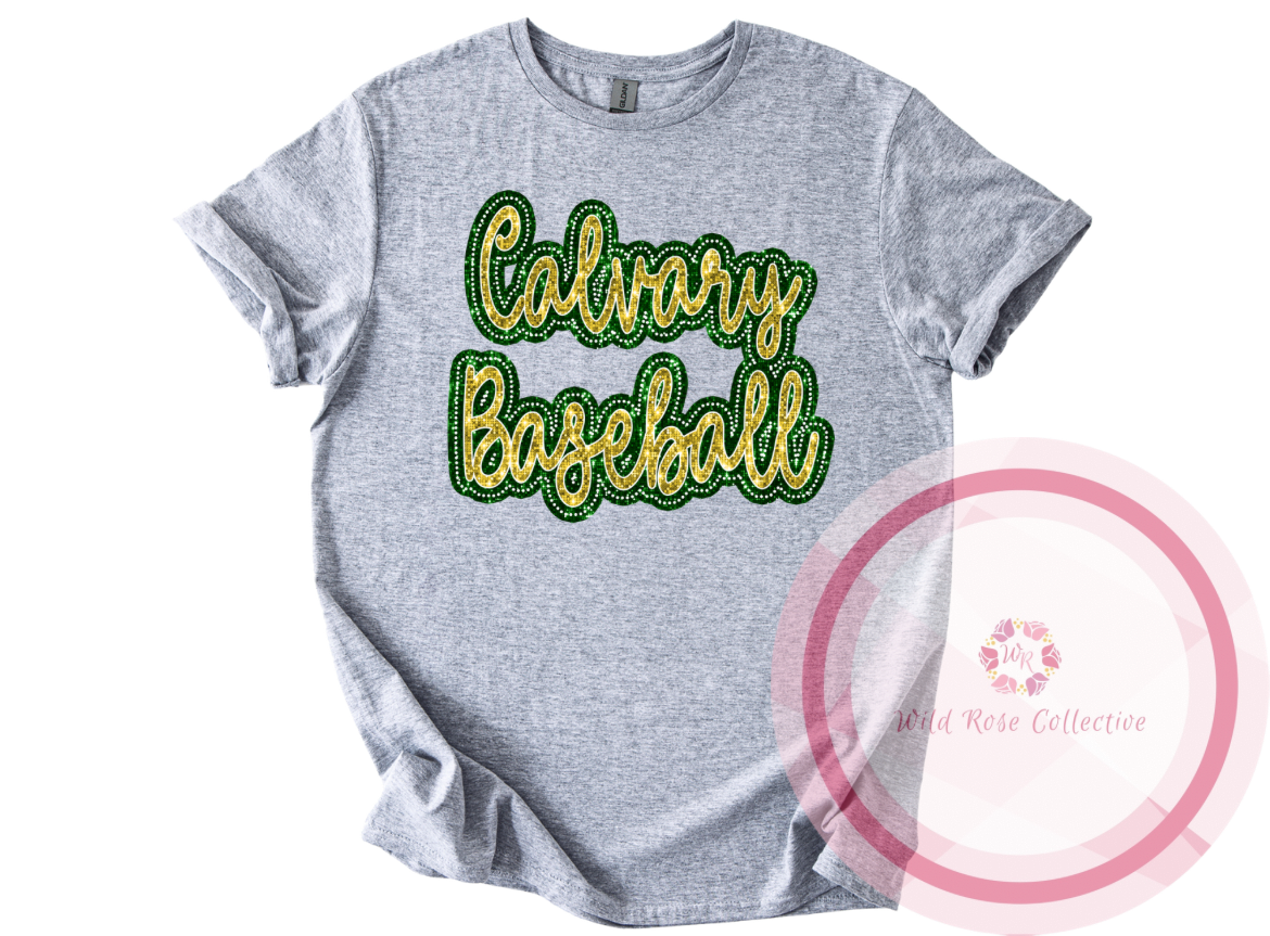 Dotted Glitter Calvary Baseball Tshirt