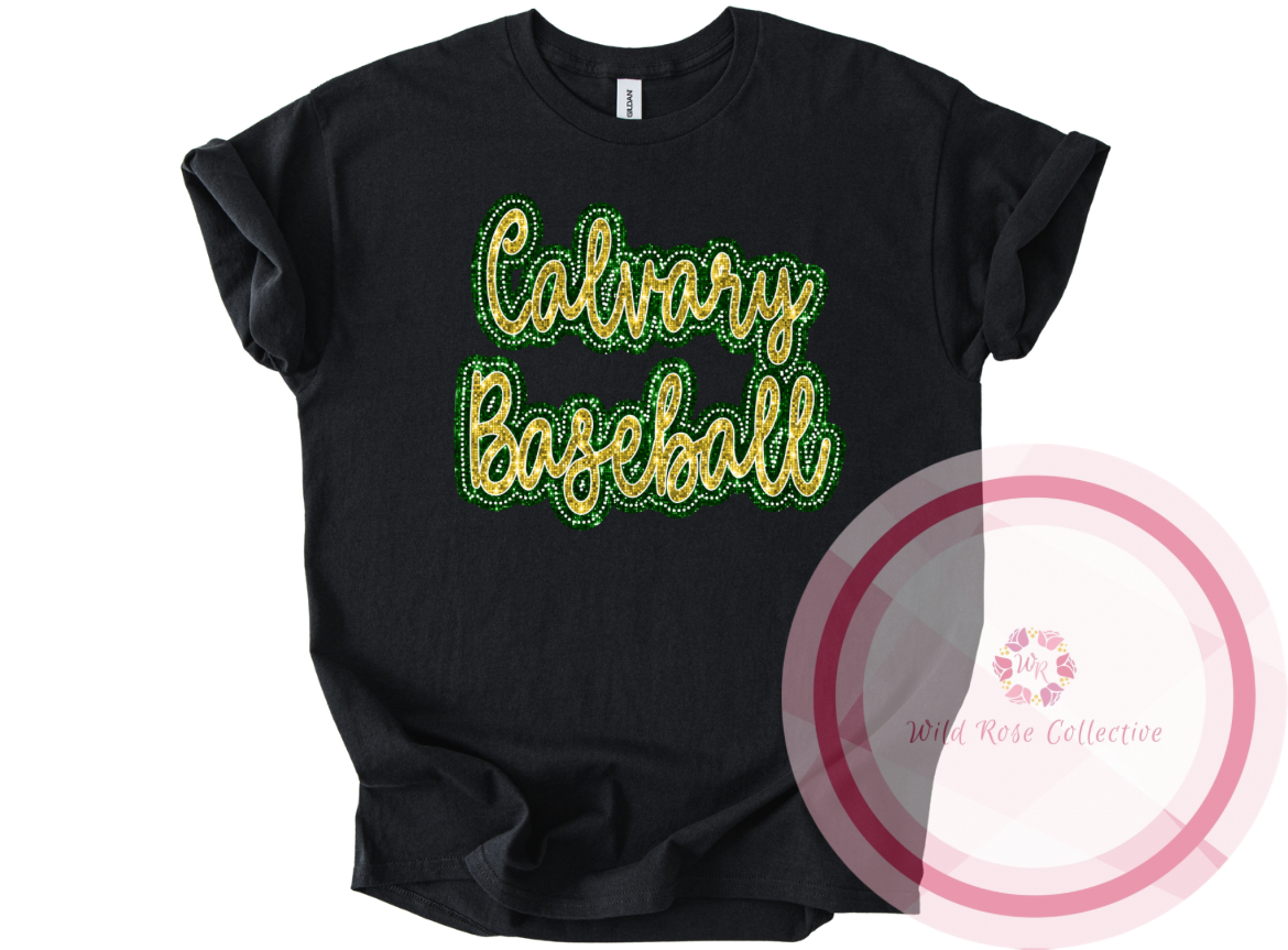 Dotted Glitter Calvary Baseball Tshirt
