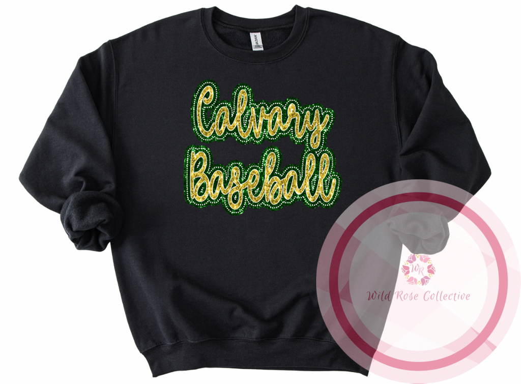 Dotted Glitter Calvary Baseball Sweatshirt