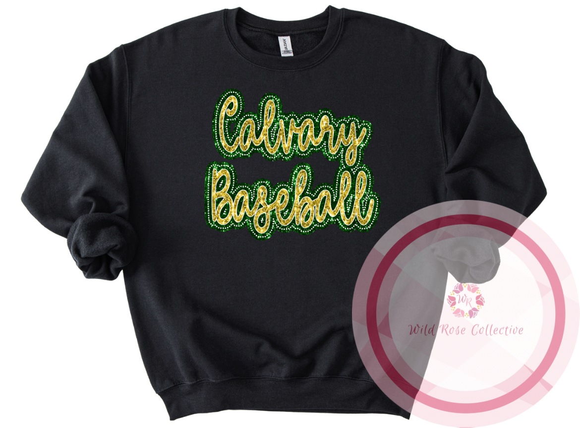 Dotted Glitter Calvary Baseball Sweatshirt