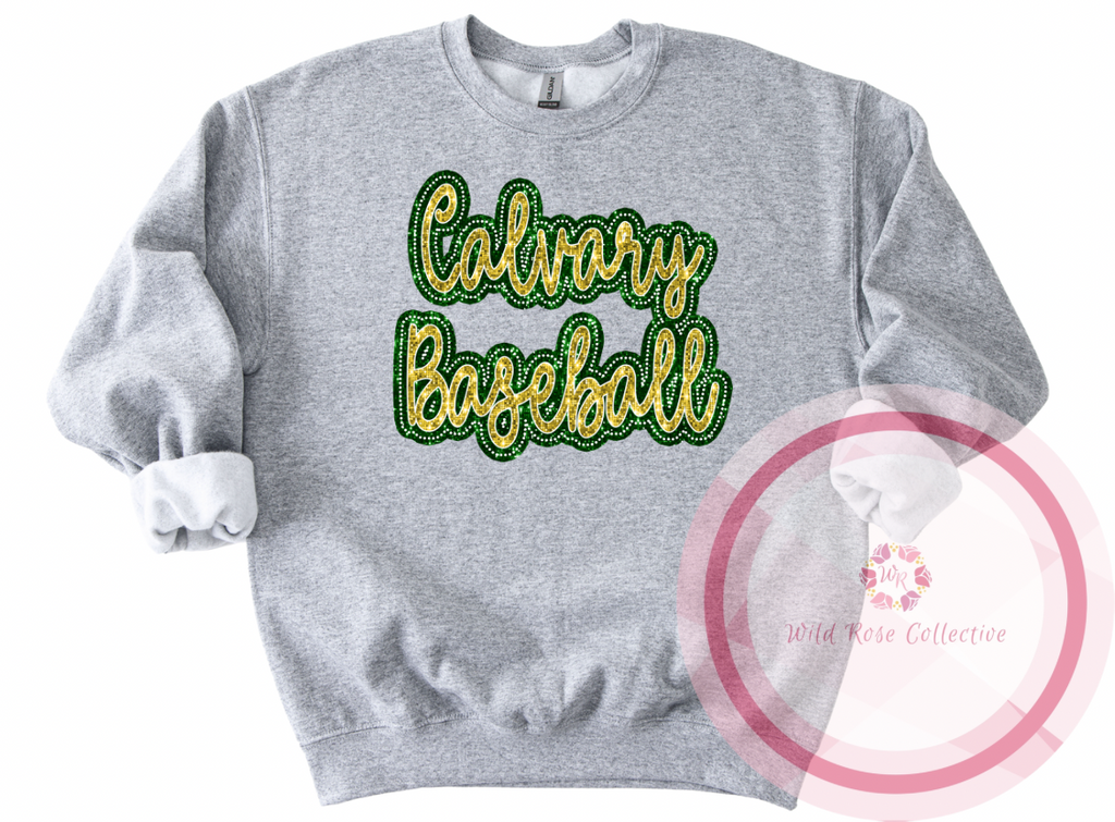 Dotted Glitter Calvary Baseball Sweatshirt