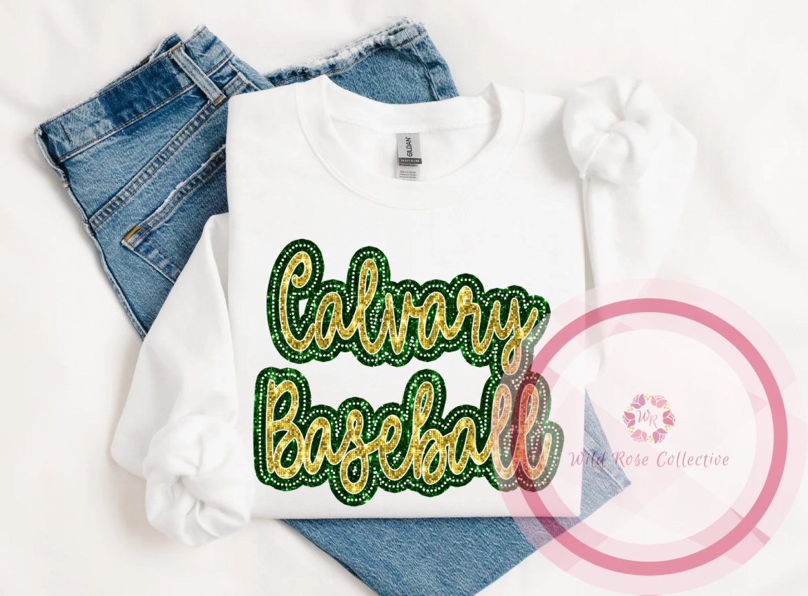 Dotted Glitter Calvary Baseball Sweatshirt