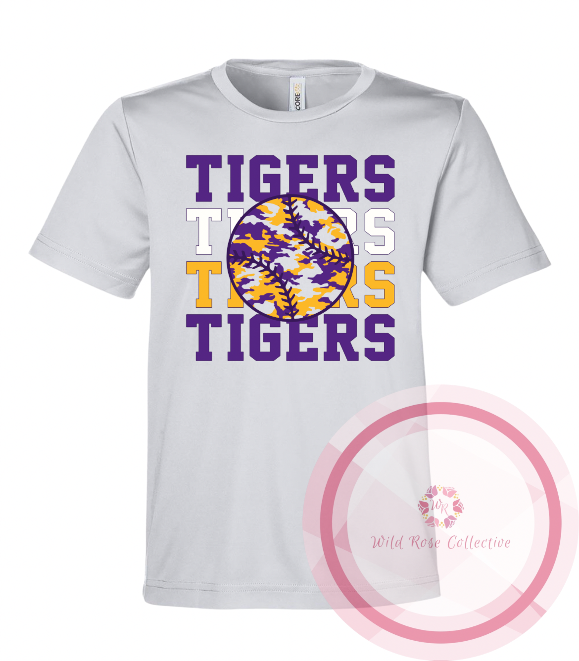 Tigers Camo Baseball Tshirt