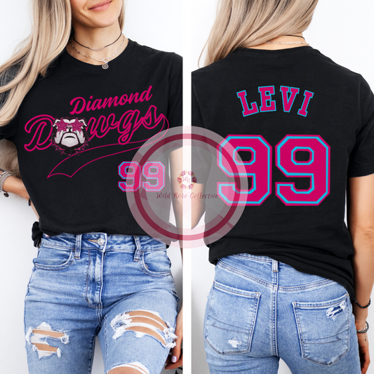 Custom Diamond Dawgs tee - front & back
