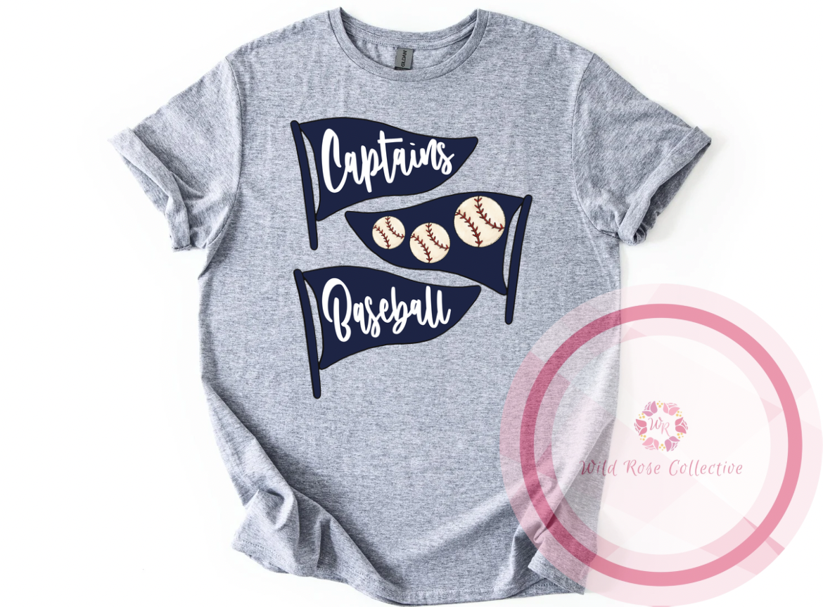 Captains Baseball Flag Tshirt