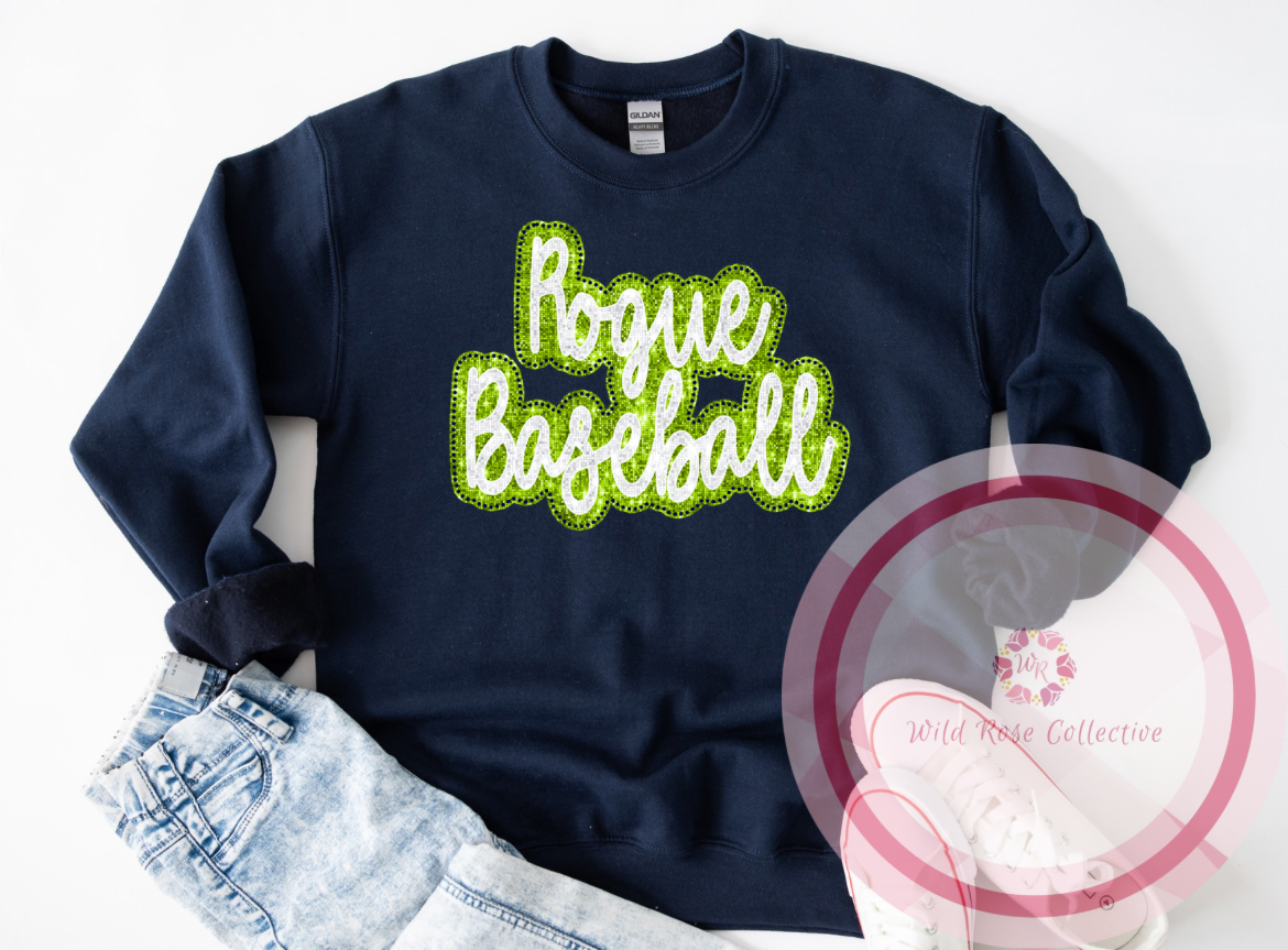 Dotted Glitter Rogue Baseball Sweatshirt