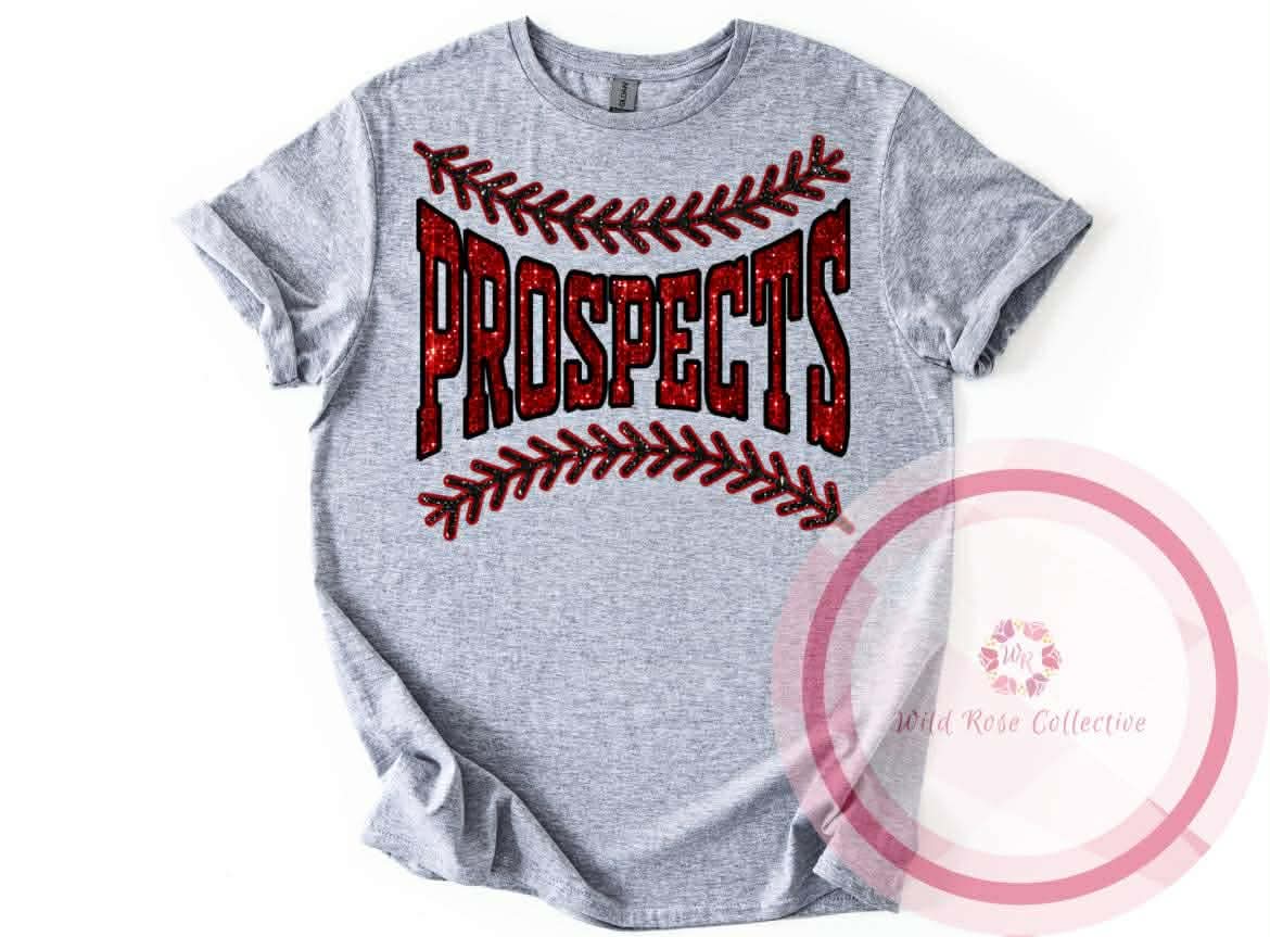 LA Prospects Faux Sequins Baseball Laces Tshirt
