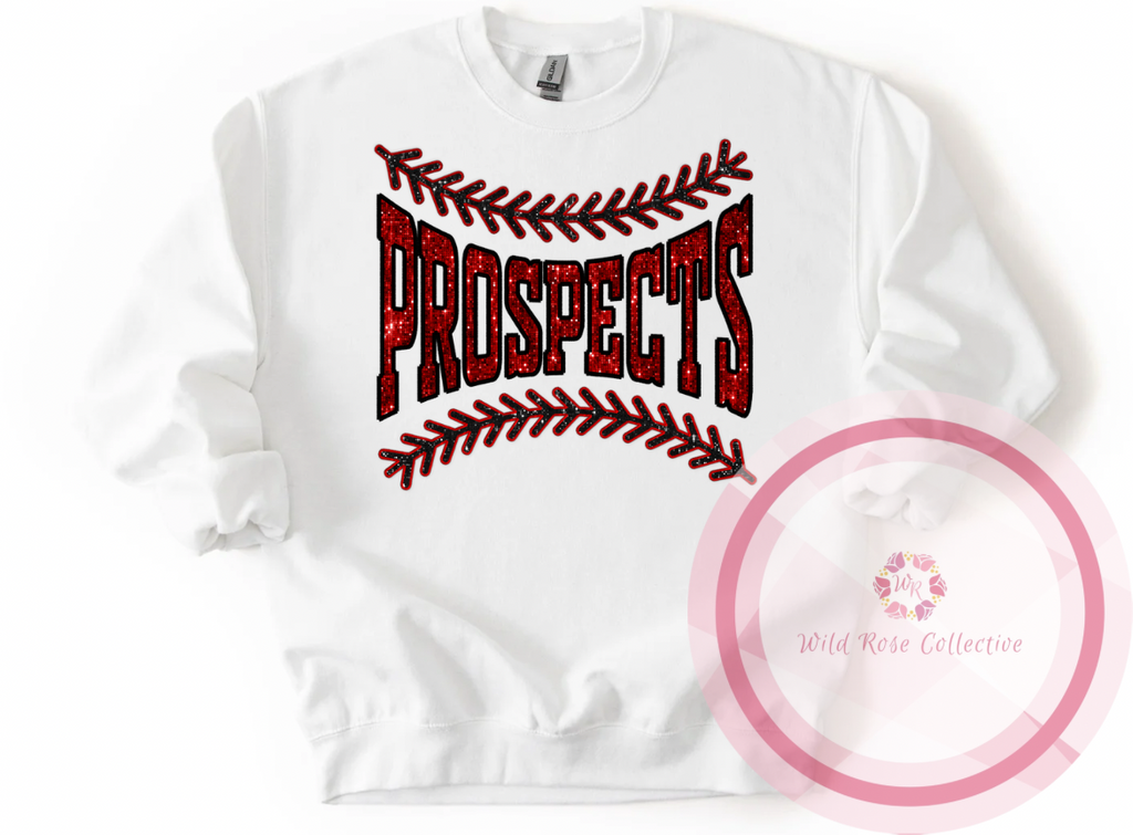 LA Prospects Faux Sequins Baseball Laces Sweatshirt