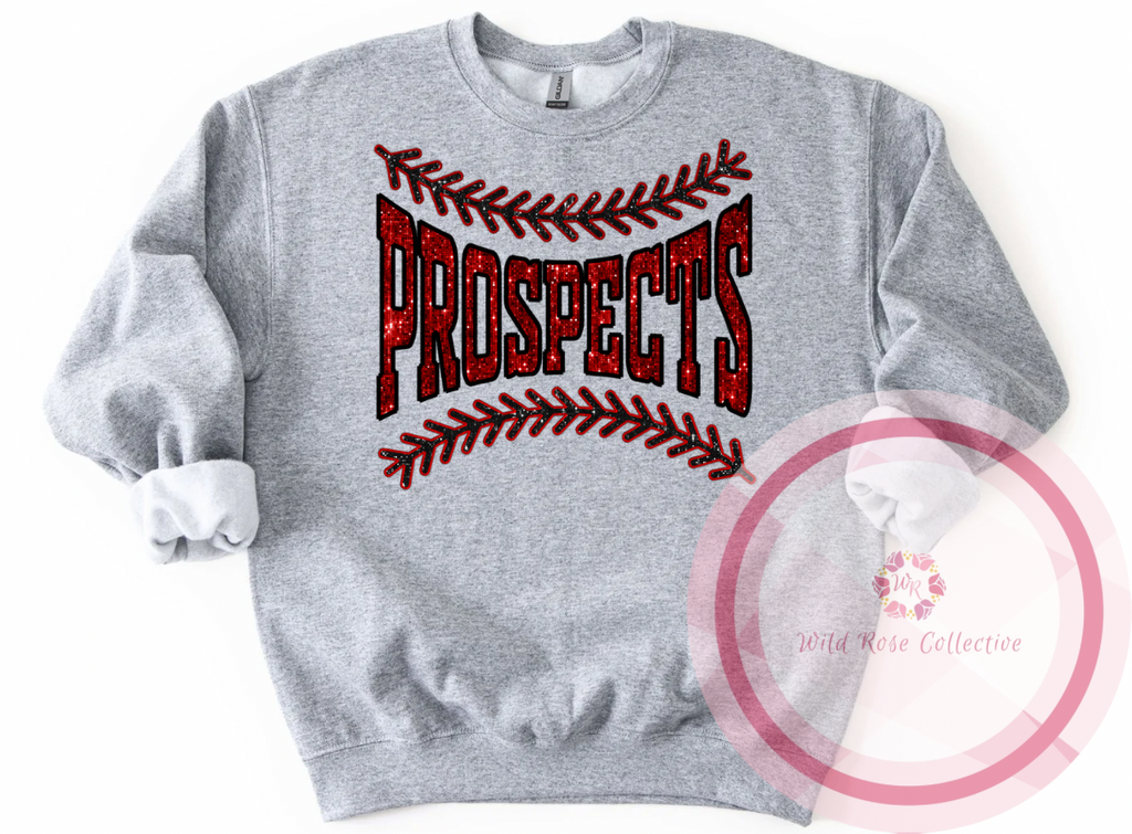 LA Prospects Faux Sequins Baseball Laces Sweatshirt