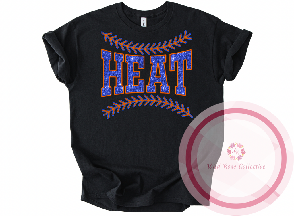 LA Heat Faux Sequin Baseball Laces Tshirt