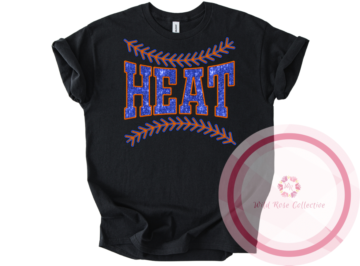 LA Heat Faux Sequin Baseball Laces Tshirt
