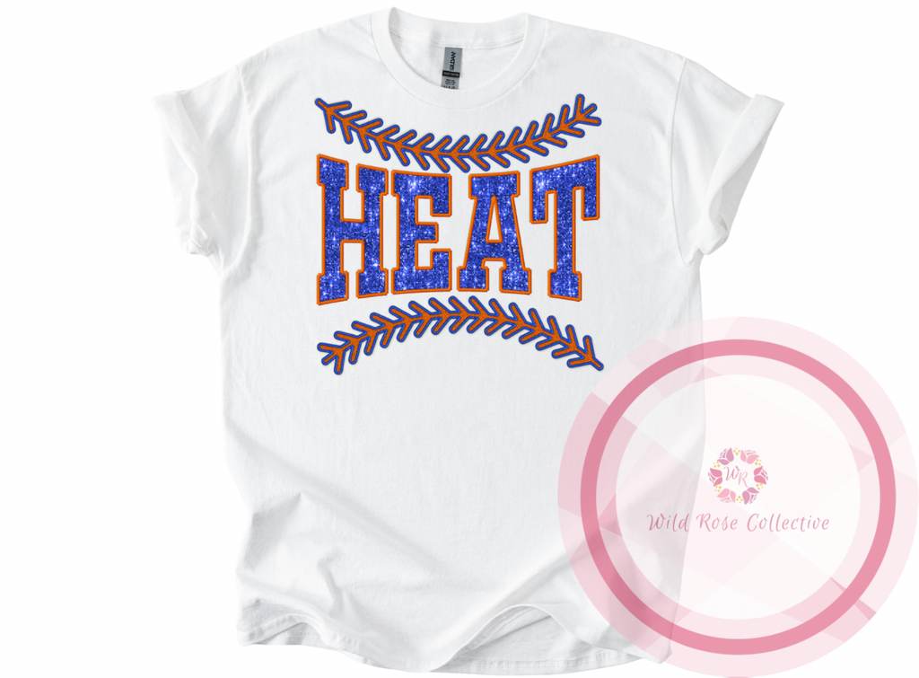 LA Heat Faux Sequin Baseball Laces Tshirt