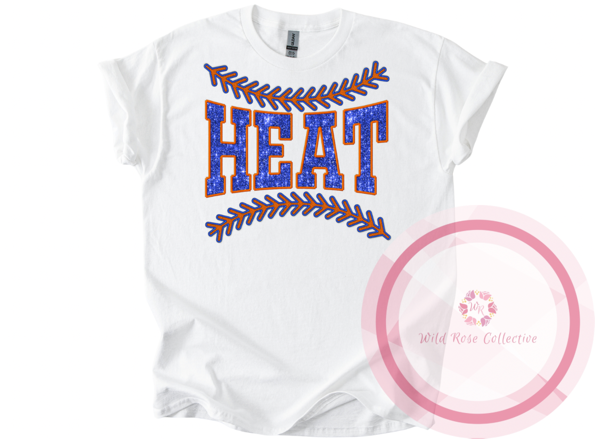 LA Heat Faux Sequin Baseball Laces Tshirt