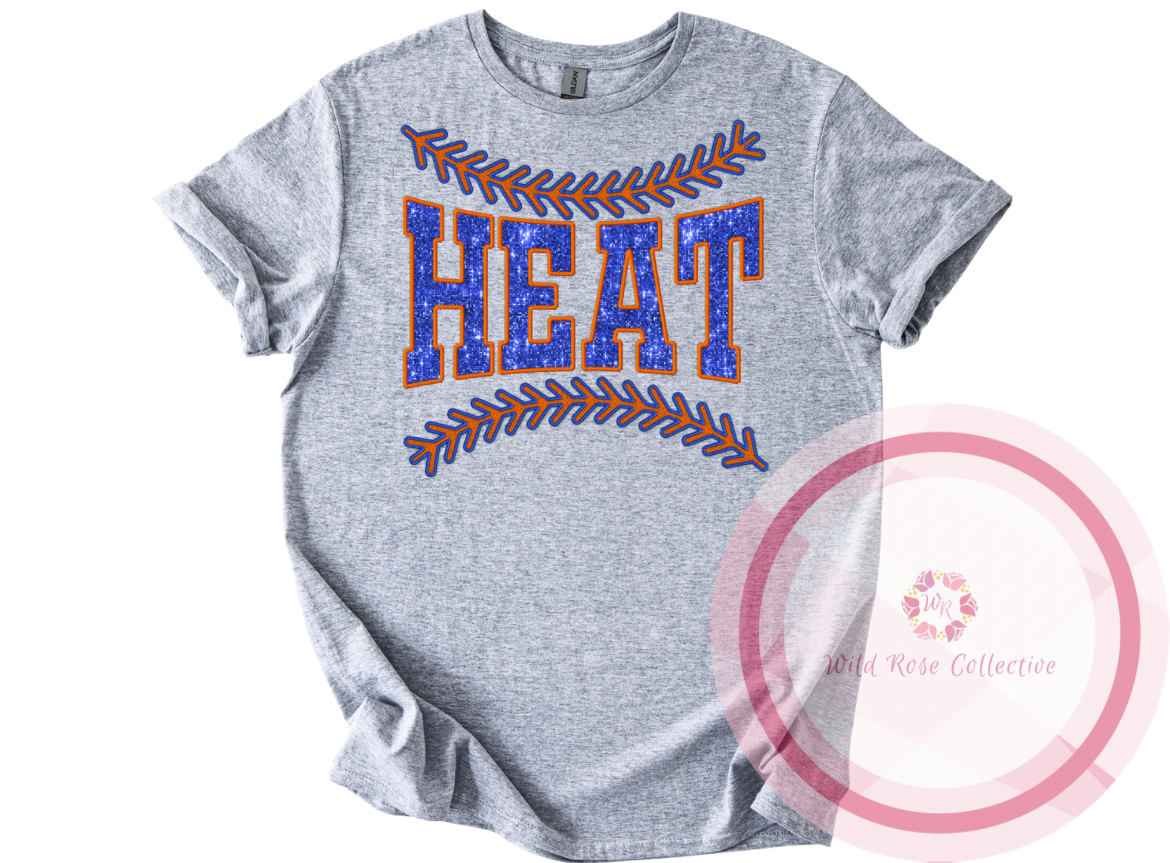 LA Heat Faux Sequin Baseball Laces Tshirt