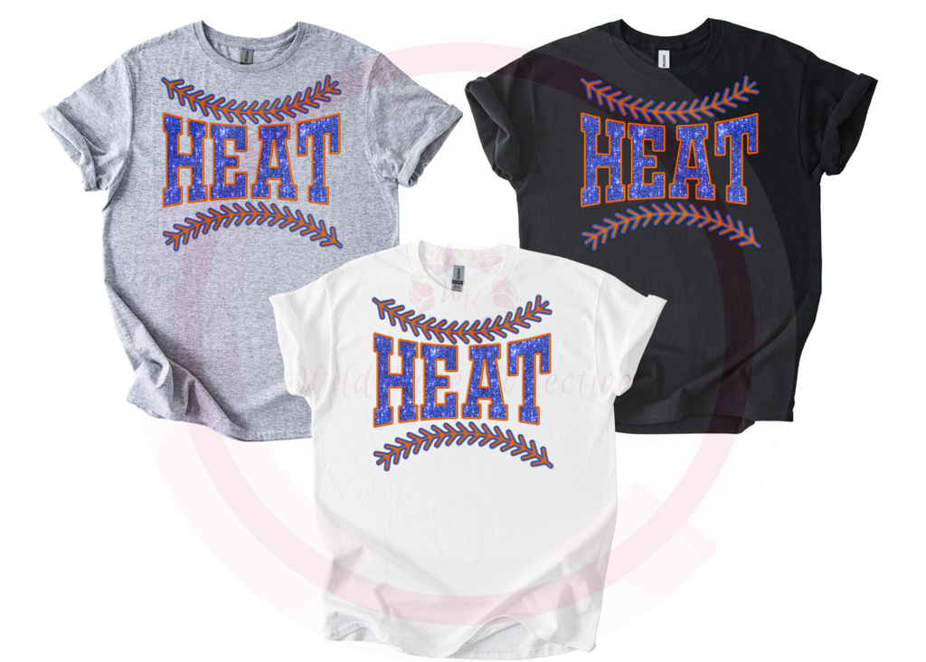 LA Heat Faux Sequin Baseball Laces Tshirt