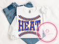 LA Heat Faux Sequin Baseball Laces Sweatshirt
