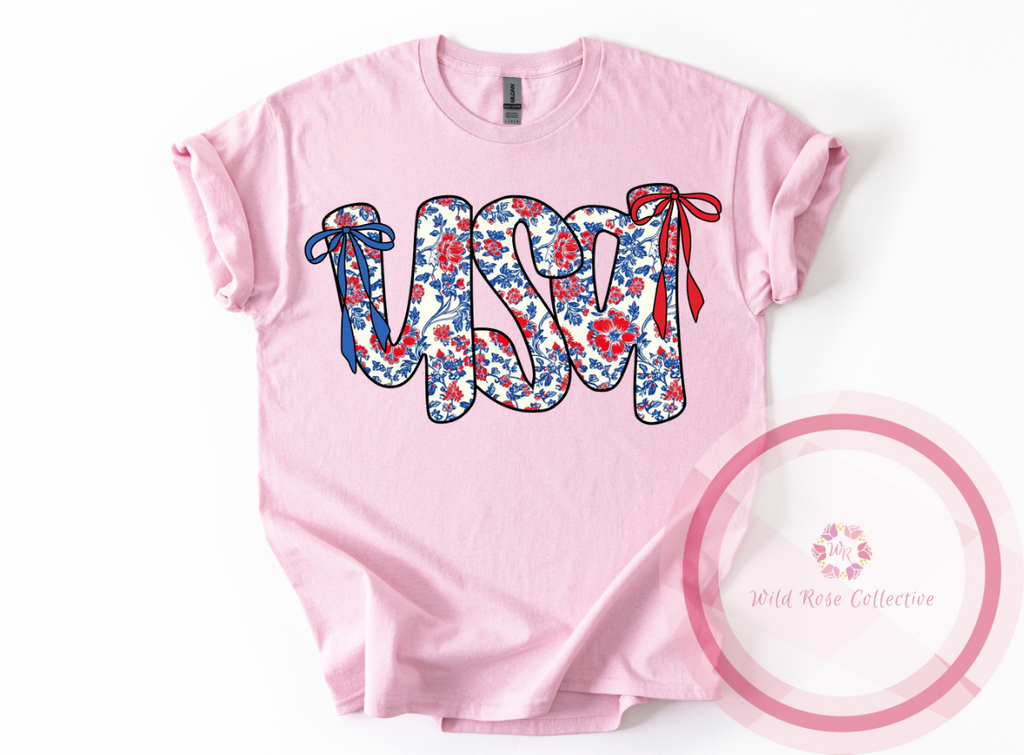 Floral USA Tshirt