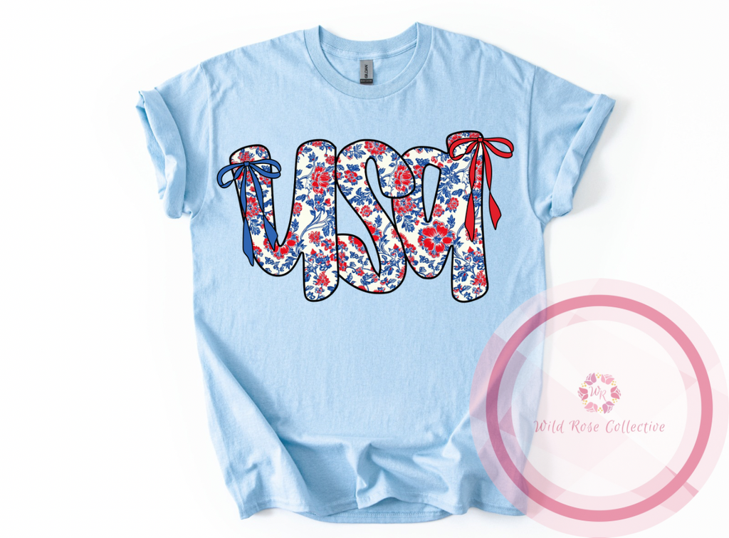 Floral USA Tshirt