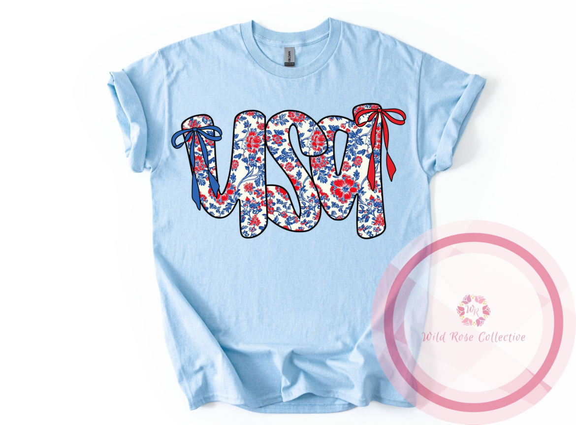 Floral USA Tshirt