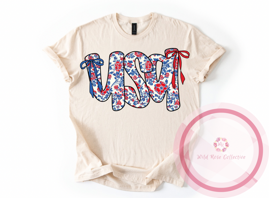 Floral USA Tshirt