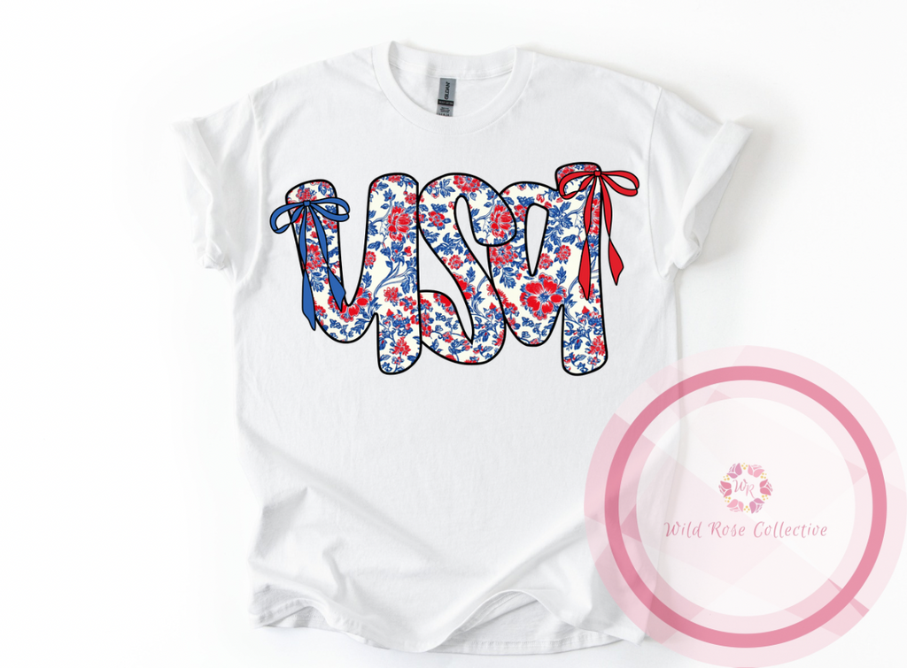 Floral USA Tshirt