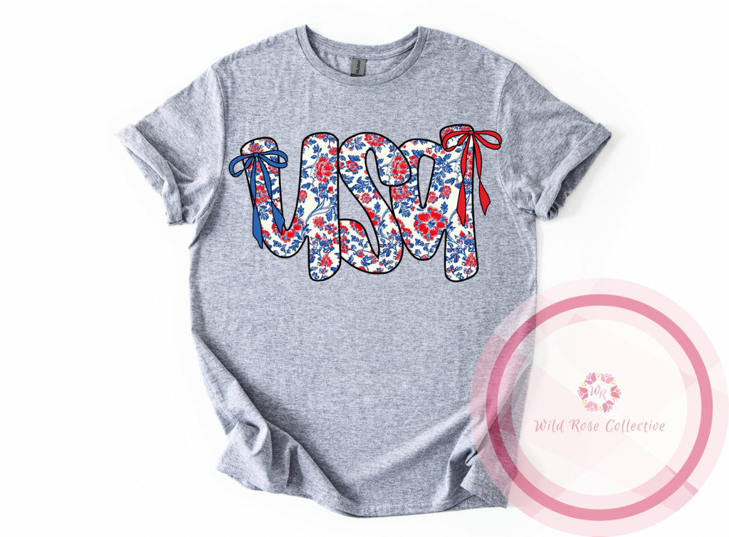 Floral USA Tshirt
