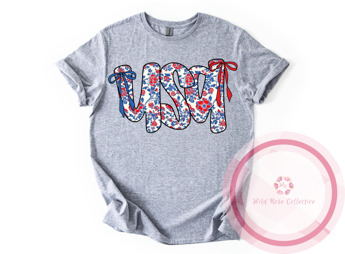 Floral USA Tshirt