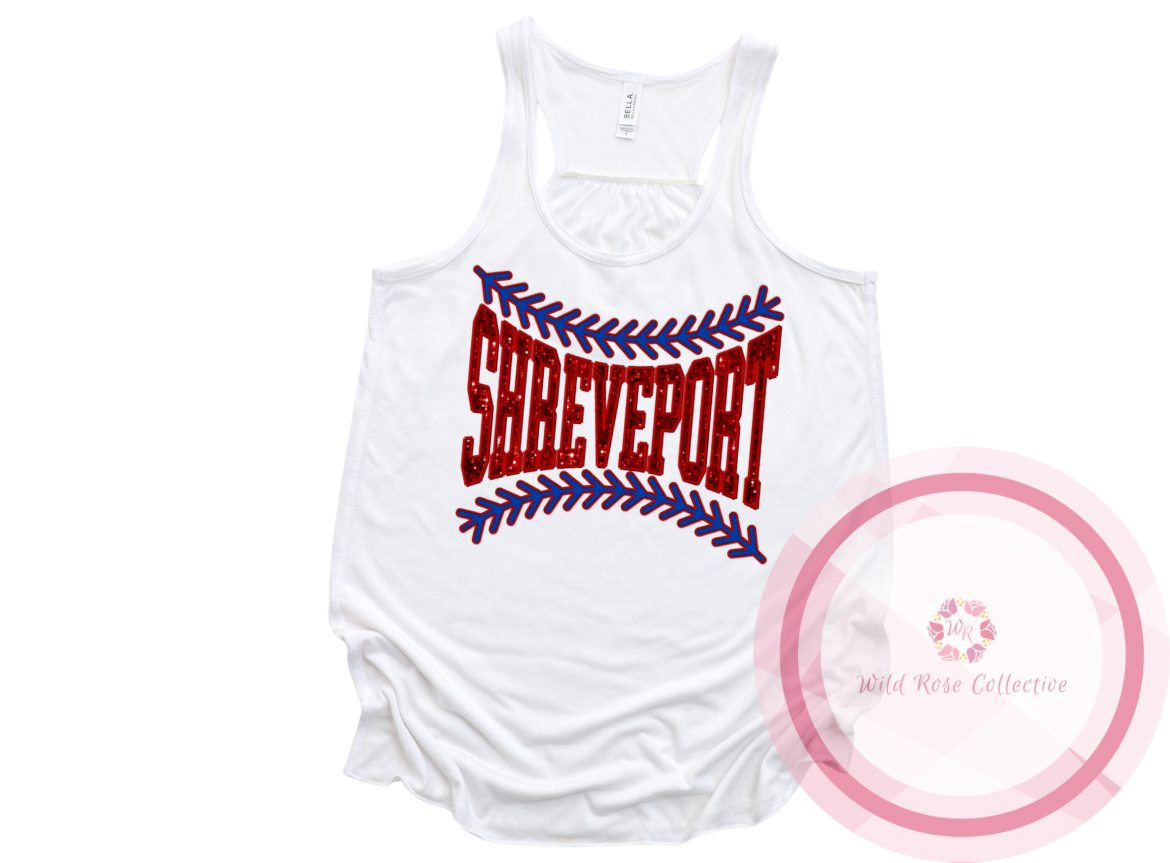 Shreveport Allstars baseball lace tank top - Bella Canvas tank