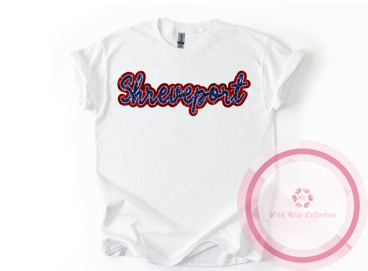 Shreveport Faux Sequin Cotton Tshirt