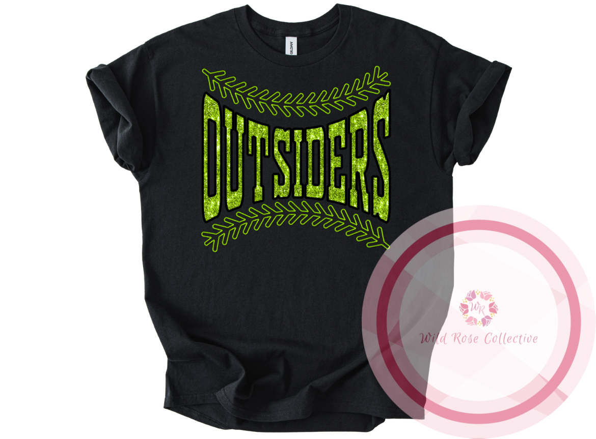 Outsiders Faux Sequin Baseball Laces Tshirt