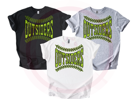 Outsiders Faux Sequin Baseball Laces Tshirt
